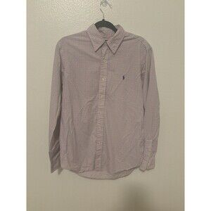 Polo Ralph Lauren Men’s Medium Button Up Shirt Oxford Pink w/ Blue Horse 2004